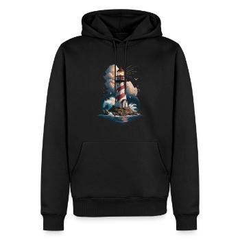 Leuchtturm Ostsee Nordsee - Männer Premium Bio Hoodie - Schwarz - Vorne - Nico (187cm)
