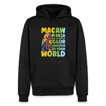 Macaw Mania Laughter To Your World - Männer Premium Bio Hoodie - Schwarz - Vorne - Nico (187cm)