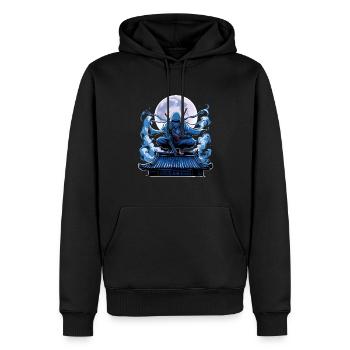 Mysteriöser Ninja-Krieger bei Vollmond für einen - Männer Premium Bio Hoodie - Schwarz - Vorne - Nico (187cm)