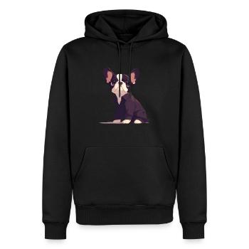 Niedliche Bulldogge Mops Hund - Männer Premium Bio Hoodie - Schwarz - Vorne - Nico (187cm)