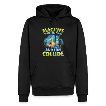 Macaws Where Feathers and Fun Collide - Männer Premium Bio Hoodie - Schwarz - Vorne - Nico (187cm)