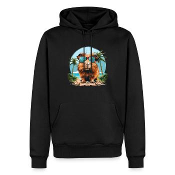 Niedliches Meerschweinchen Chilt mit Sonnenbrille - Männer Premium Bio Hoodie - Schwarz - Vorne - Nico (187cm)