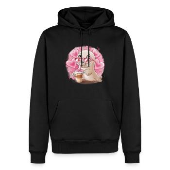 Niedliche Robbe genießt Eiscreme-Spaß für einen - Männer Premium Bio Hoodie - Schwarz - Vorne - Nico (187cm)