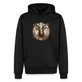 Ziege Luzifer Okkult Teufel Satan für Heavy Metal - Männer Premium Bio Hoodie - Schwarz - Vorne - Nico (187cm)