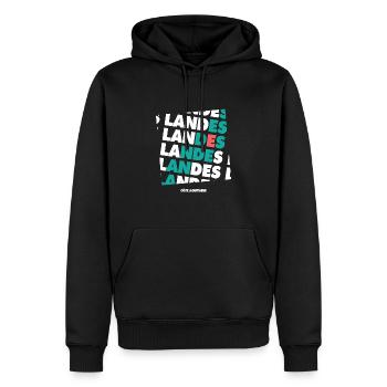 025 LANDES - Sweat à capuche Premium bio Homme - noir - Devant - Nico (187cm)