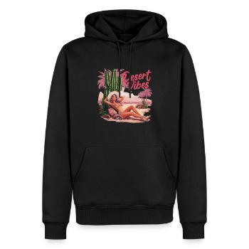 Sonnenuntergang Desert Vibes Urlaub Abenteuer - Männer Premium Bio Hoodie - Schwarz - Vorne - Nico (187cm)