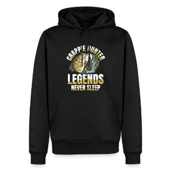 Crappie Hunter Legends Never Sleep - Männer Premium Bio Hoodie - Schwarz - Vorne - Nico (187cm)
