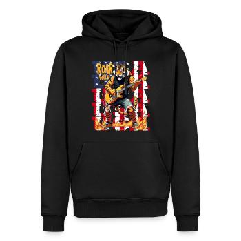 Brüllen des wilden Gitarristen Tiger für einen - Männer Premium Bio Hoodie - Schwarz - Vorne - Nico (187cm)