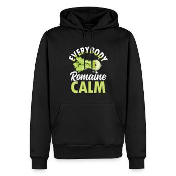 Everybody Romaine Calm für Veganer und - Männer Premium Bio Hoodie - Schwarz - Vorne - Nico (187cm)
