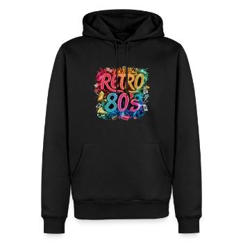I Love The 80s für alle die 80s lieben - Männer Premium Bio Hoodie - Schwarz - Vorne - Nico (187cm)