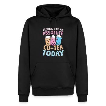 Feeling like an absolute cu-tea Bubble Tea - Männer Premium Bio Hoodie - Schwarz - Vorne - Nico (187cm)