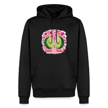 Niedliche Zitrone Früchte mit Liebe - Männer Premium Bio Hoodie - Schwarz - Vorne - Nico (187cm)