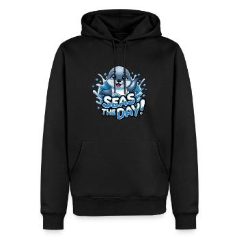 Niedliche Robbe Seas The Day für einen Robben - Männer Premium Bio Hoodie - Schwarz - Vorne - Nico (187cm)