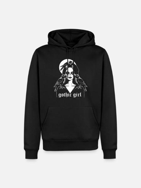 belle fille gothique design - Sweat à capuche Premium bio Homme - noir