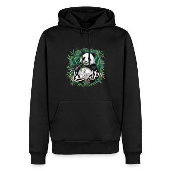 Niedlicher Panda Bambus Wald Tier Tierwelt - Männer Premium Bio Hoodie - Schwarz - Vorne - Nico (187cm)