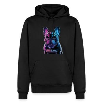Französische Bulldogge Hund Mops - Männer Premium Bio Hoodie - Schwarz - Vorne - Nico (187cm)