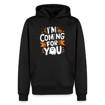 I'm coming for you - Sweat à capuche Premium bio Homme - noir - Devant - Nico (187cm)
