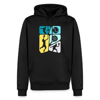 Padel Tennis Enfants Padel Garçons - Sweat à capuche Premium bio Homme - noir - Devant - Nico (187cm)