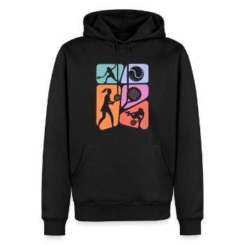Padel Tennis Enfants Filles Padel - Sweat à capuche Premium bio Homme - noir - Devant - Nico (187cm)