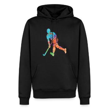 Joueurs de hockey Hockey sur gazon Enfants Hockey Garçons - Sweat à capuche Premium bio Homme - noir - Devant - Nico (187cm)