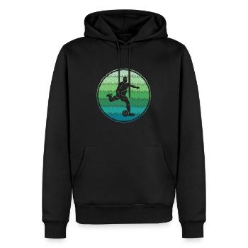 Joueur de football Joueur de football Vintage Joueur de football pour hommes - Sweat à capuche Premium bio Homme - noir - Devant - Nico (187cm)