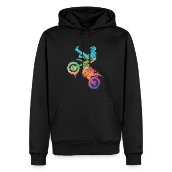 Dirt Biker Moto Filles Motocross Garçons - Sweat à capuche Premium bio Homme - noir - Devant - Nico (187cm)