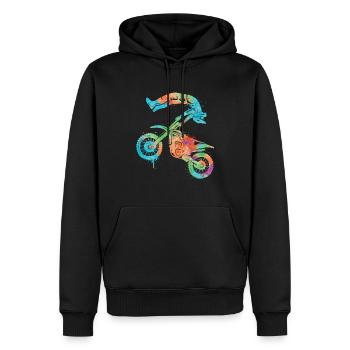 Dirt Biker Moto Motocross Garçons Filles - Sweat à capuche Premium bio Homme - noir - Devant - Nico (187cm)