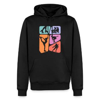 Patins à roulettes Patinage à roulettes Filles - Sweat à capuche Premium bio Homme - noir - Devant - Nico (187cm)