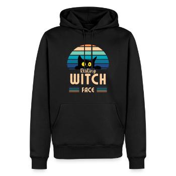Resting witch face cat - Männer Premium Bio Hoodie - Schwarz - Vorne - Nico (187cm)