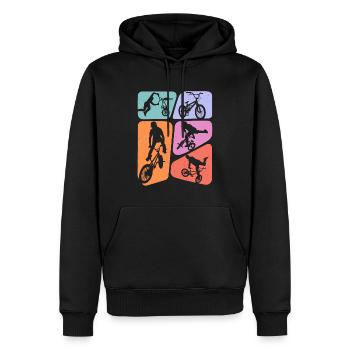 BMX Cascades Vélo Tricks Filles Vélo BMX Enfants - Sweat à capuche Premium bio Homme - noir - Devant - Nico (187cm)