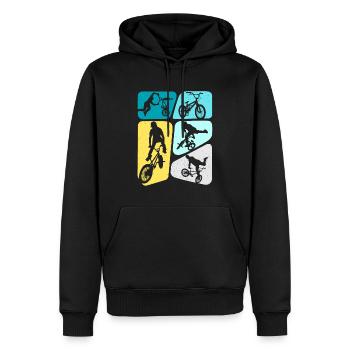 BMX Cascades Vélo Tricks Garçons Vélo BMX Enfants - Sweat à capuche Premium bio Homme - noir - Devant - Nico (187cm)