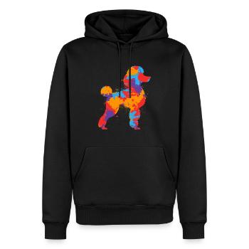 Caniche coloré Amant chien Lover Caniche - Sweat à capuche Premium bio Homme - noir - Devant - Nico (187cm)