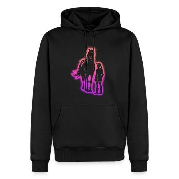 Pferd reiten Reiter Reiterin Frauen Mädchen Pferde - Männer Premium Bio Hoodie - Schwarz - Vorne - Nico (187cm)