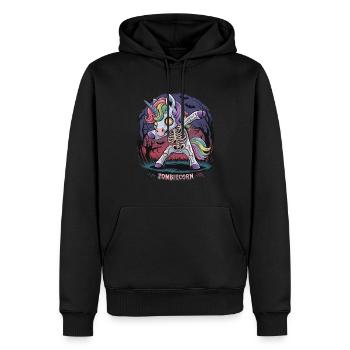 Zombiecorn für Anti Einhorn Fans - Männer Premium Bio Hoodie - Schwarz - Vorne - Nico (187cm)