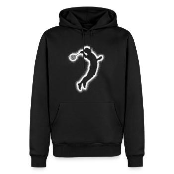 Badminton Badmintonspieler Jungen Herren Federball - Männer Premium Bio Hoodie - Schwarz - Vorne - Nico (187cm)