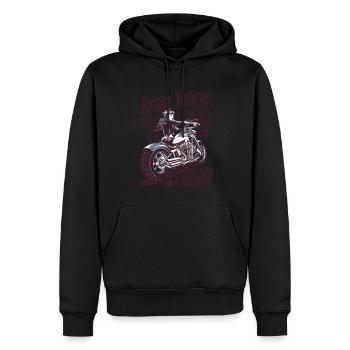 Rebel Riders Unleash The Rebel - Männer Premium Bio Hoodie - Schwarz - Vorne - Nico (187cm)