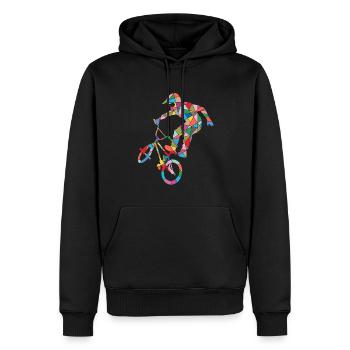BMX Bike Rider Stunt Vélo Homme Enfant BMX - Sweat à capuche Premium bio Homme - noir - Devant - Nico (187cm)