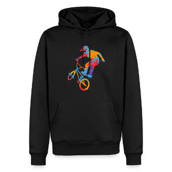 BMX Cascades colorées Vélo Astuces Vélo BMX Enfants - Sweat à capuche Premium bio Homme - noir - Devant - Nico (187cm)