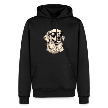 Lustiger Golden Retriever - Männer Premium Bio Hoodie - Schwarz - Vorne - Nico (187cm)