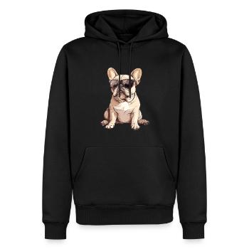 Lustig French Bulldog Französische Bulldogge Hund - Männer Premium Bio Hoodie - Schwarz - Vorne - Nico (187cm)