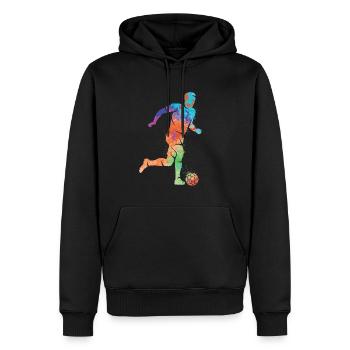 Jouer au football Football Garçons Football Enfants - Sweat à capuche Premium bio Homme - noir - Devant - Nico (187cm)