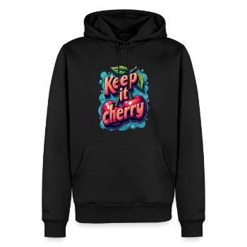 Keep It Cherry Kirschen für einen Kirschen Fans - Männer Premium Bio Hoodie - Schwarz - Vorne - Nico (187cm)