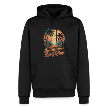 Summer Time And The Living Is Easy für - Männer Premium Bio Hoodie - Schwarz - Vorne - Nico (187cm)