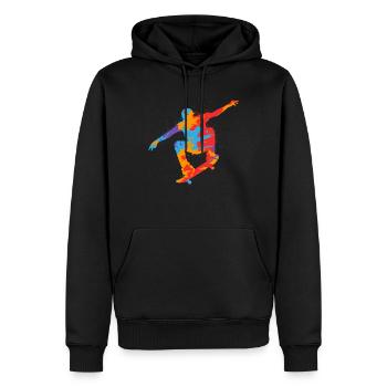Skating Skateboarder Colorful Skater Skateboard - Men’s Premium Organic Hoodie - black - Front - Nico (187cm)