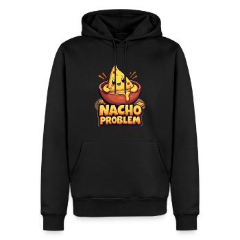 Lustige Käse-Liebhaber Nacho Problem Cartoon - Männer Premium Bio Hoodie - Schwarz - Vorne - Nico (187cm)