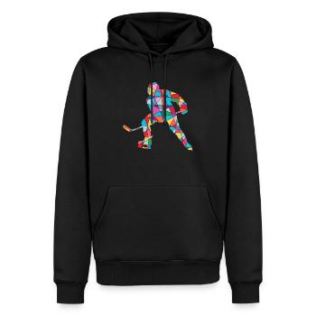Eishockey Spieler Bunt Jungen Eishockeyspieler - Männer Premium Bio Hoodie - Schwarz - Vorne - Nico (187cm)