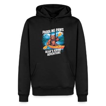 Paddling Paws Bear's Kayak Adventure - Männer Premium Bio Hoodie - Schwarz - Vorne - Nico (187cm)
