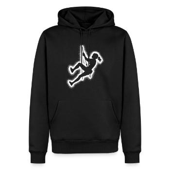Escalade de bloc Alpinisme Femmes Escalade - Sweat à capuche Premium bio Homme - noir - Devant - Nico (187cm)