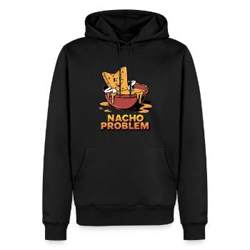Lustige Käse-Liebhaber Nacho Problem Cartoon - Männer Premium Bio Hoodie - Schwarz - Vorne - Nico (187cm)