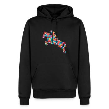 Pferd reiten Reiter Kinder Mädchen Frauen Pferde - Männer Premium Bio Hoodie - Schwarz - Vorne - Nico (187cm)
